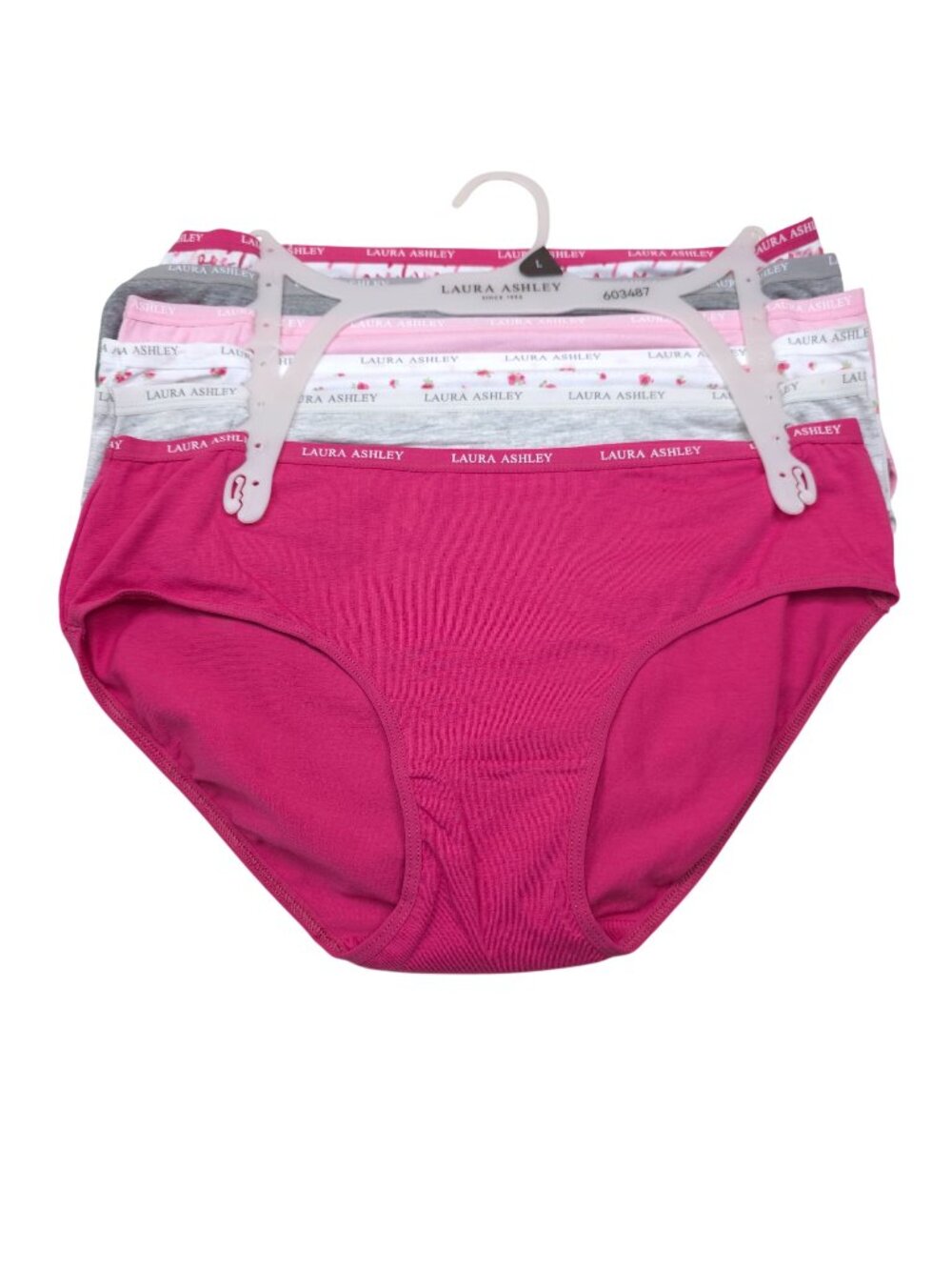 Laura Ashley 6-Pack Womens Cotton Blend Low Rise Briefs Panties Size Large